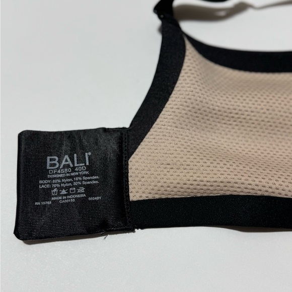 Bali's Coolest Smoothing Underwire T-Shirt Bra Black and Almond size 40D - Picture 16 of 16